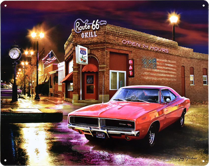 12"x15"-1969 CHARGER-ROUTE 66