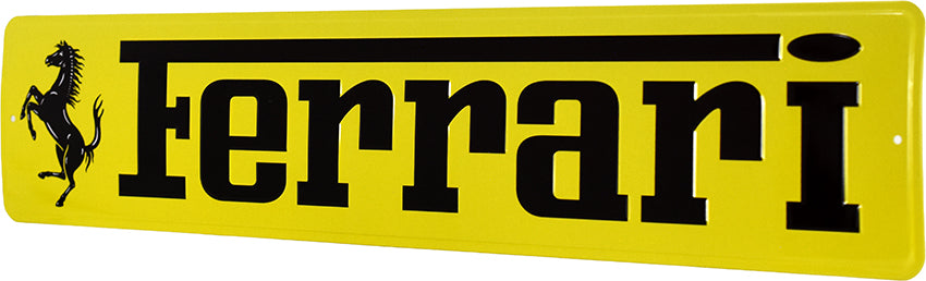 5"x24"-YELLOW FERRARI STREET SIGN