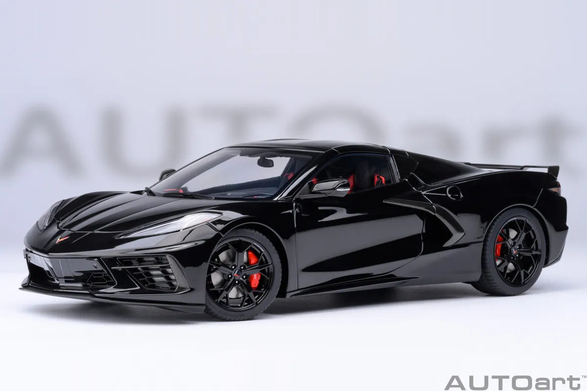AutoArt-Chevrolet-Corvette-C8-Stingray-Z51-diecast-noir-1-18-avec-intérieur-et-moteur-détaillés