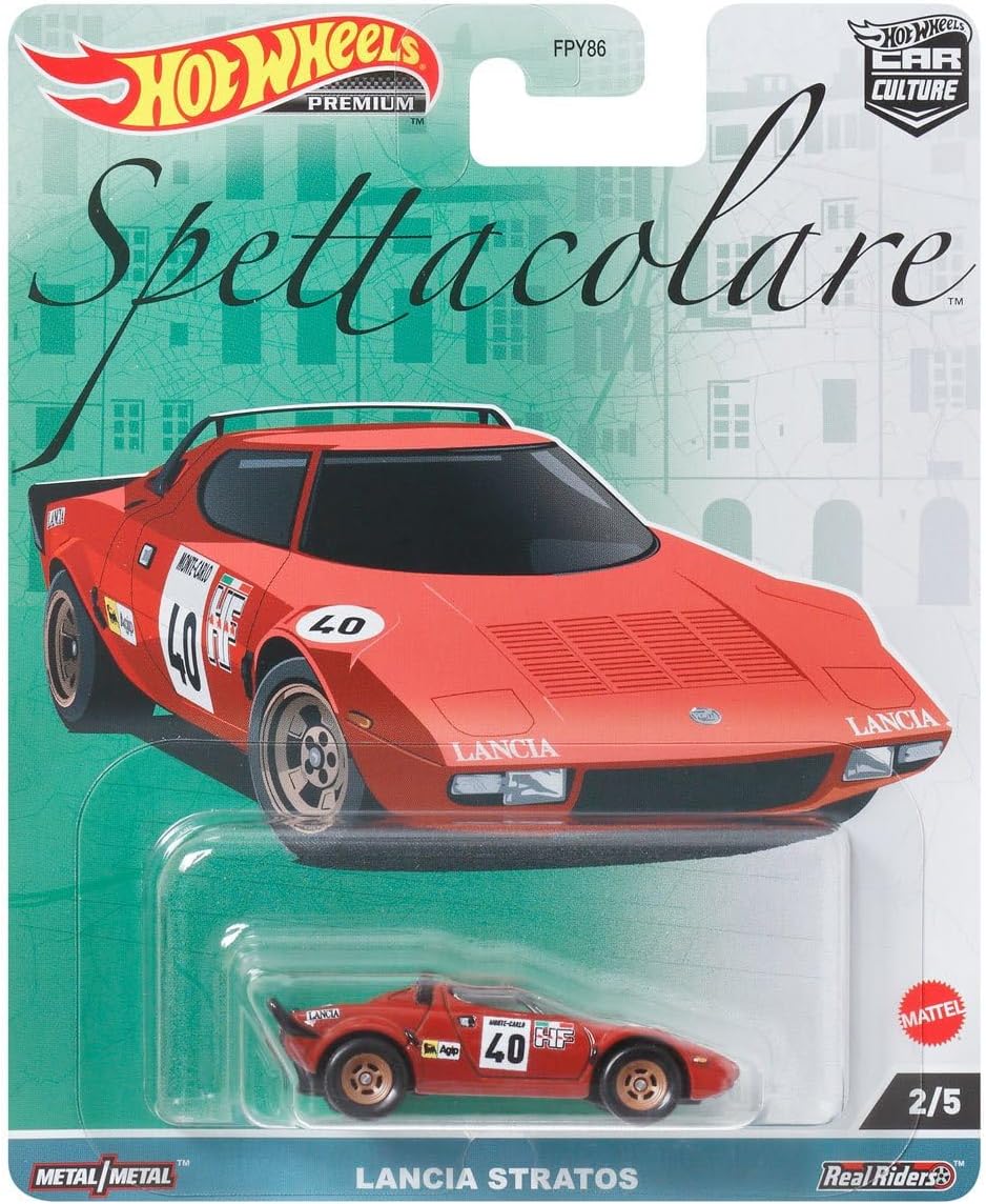 HOT WHEELS PREMIUM CAR CULTURE, SPETTACOLARE 2023, Lancia Stratos Monza Red, 2/5, (HKC49)