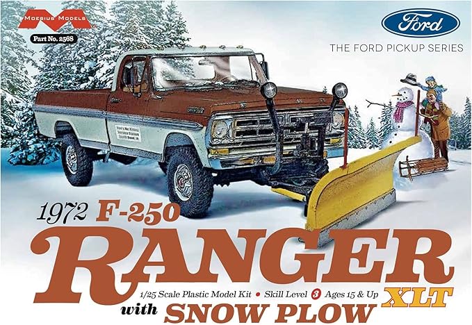 Moebius Models Ford F-250 Ranger XLT 1972 avec équipement de chasse-neige 1/25 Maquette 2568