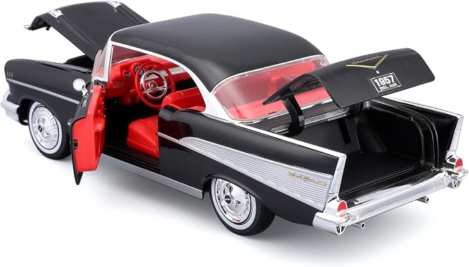 Maisto 1:18 1957 Chevrolet Bel Air Coupe – Black – Special Edition – 31477BK