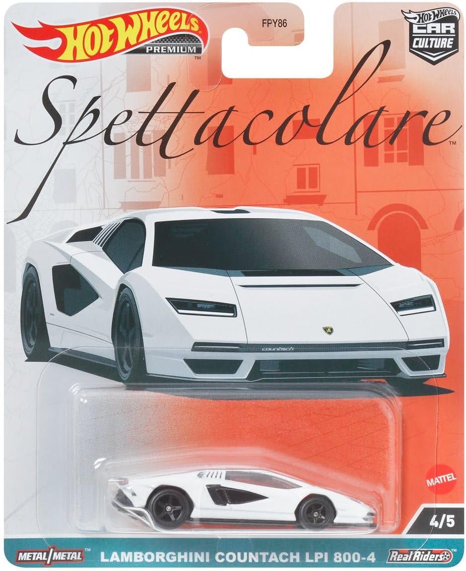 HOT WHEELS PREMIUM CAR CULTURE, SPETTACOLARE 2023,Lamborghini Countach LPI 800-4 Bianco Siderale, 4/5, (HKC40)