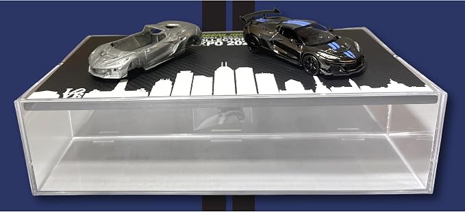 GreenLight Waltersons Collector’s Expo Exclusive 1:64 2025 Chevrolet Corvette C8 ZR1 Black with Blue Stripes and Raw Casting GL51683-A