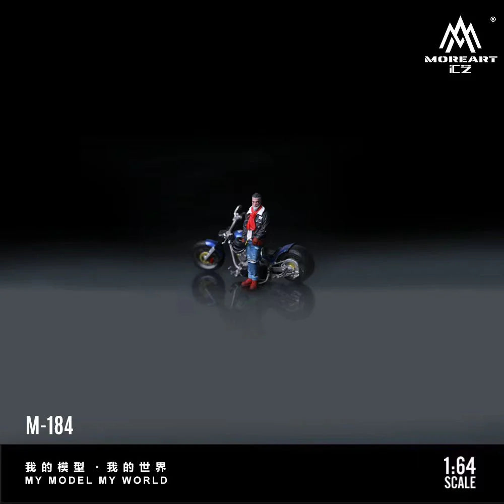 MoreArt 1:64 Harley Ice Blue Motorcycle Tough Biker Figure – MO222184