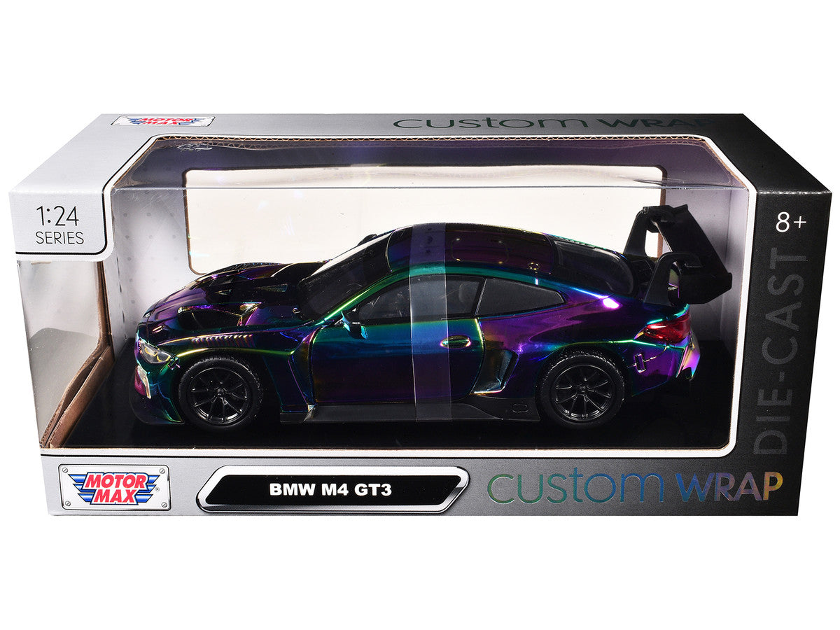Motormax 1:24 - BMW M4 GT3 – Chameleon Chrome – Custom Wrap - 79094