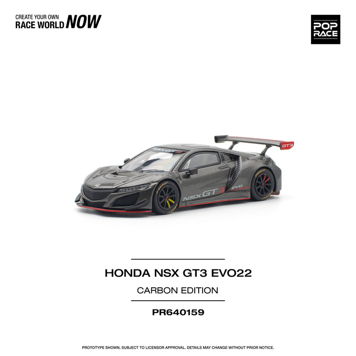 (PRE-0RDER 2025) POPRACE 1/64, HONDA NSX GT3 EVO22 CARBON EDITION, PR640159