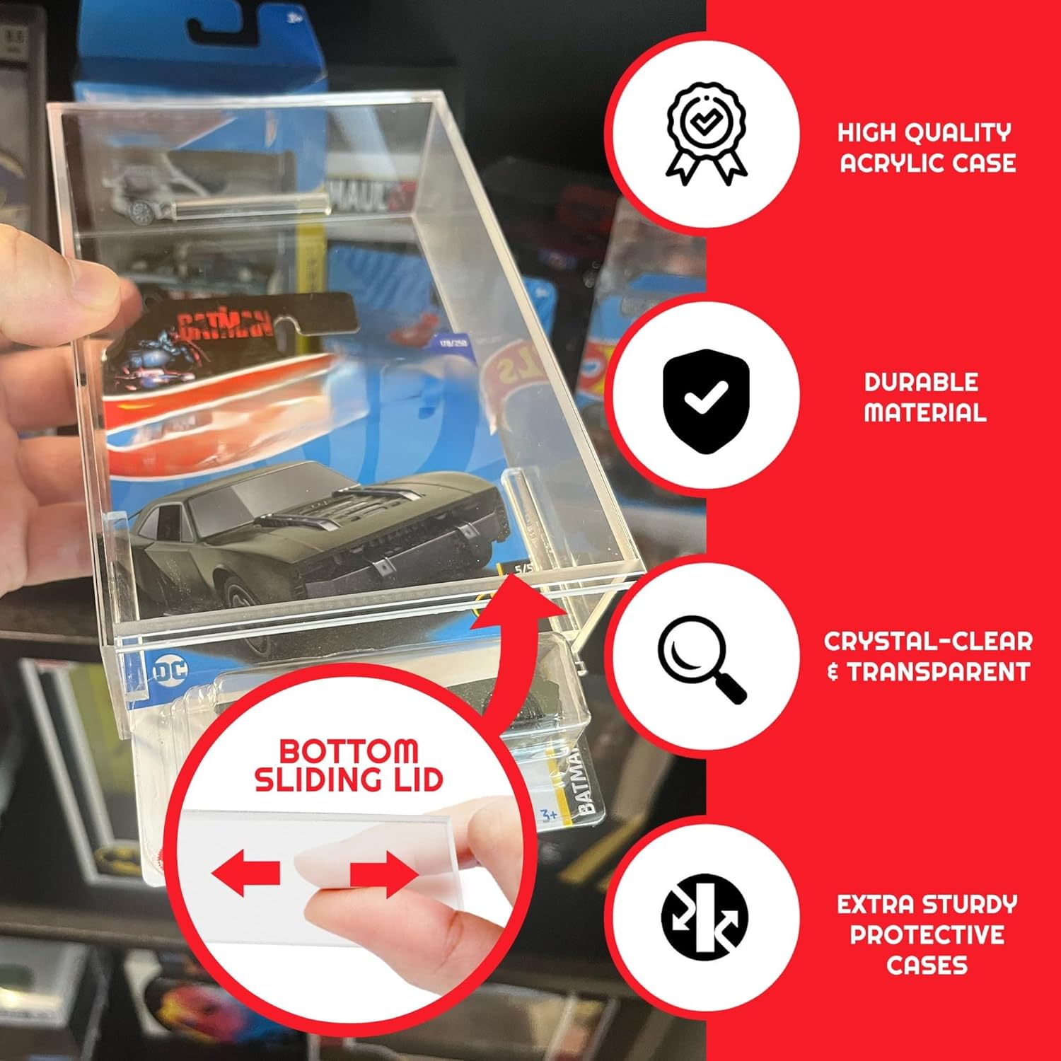 EVORETRO-Acrylic Protector Case for Hot Wheels Mainline, Pack of 2