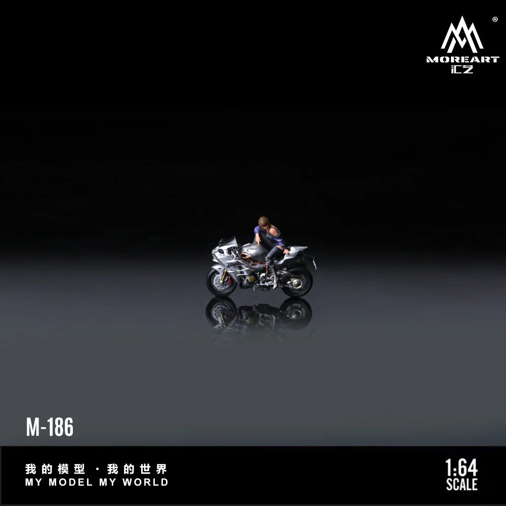 MoreArt 1:64 Kawasaki argent avec figurine fille – MO222186