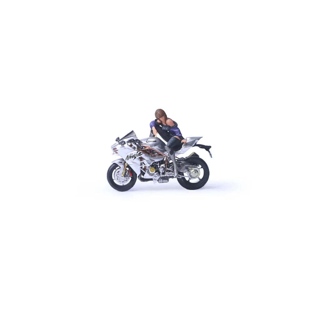 MoreArt 1:64 Kawasaki argent avec figurine fille – MO222186