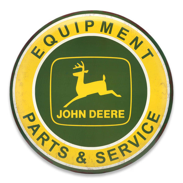 John Deere Equipment Logo Round Metal Sign