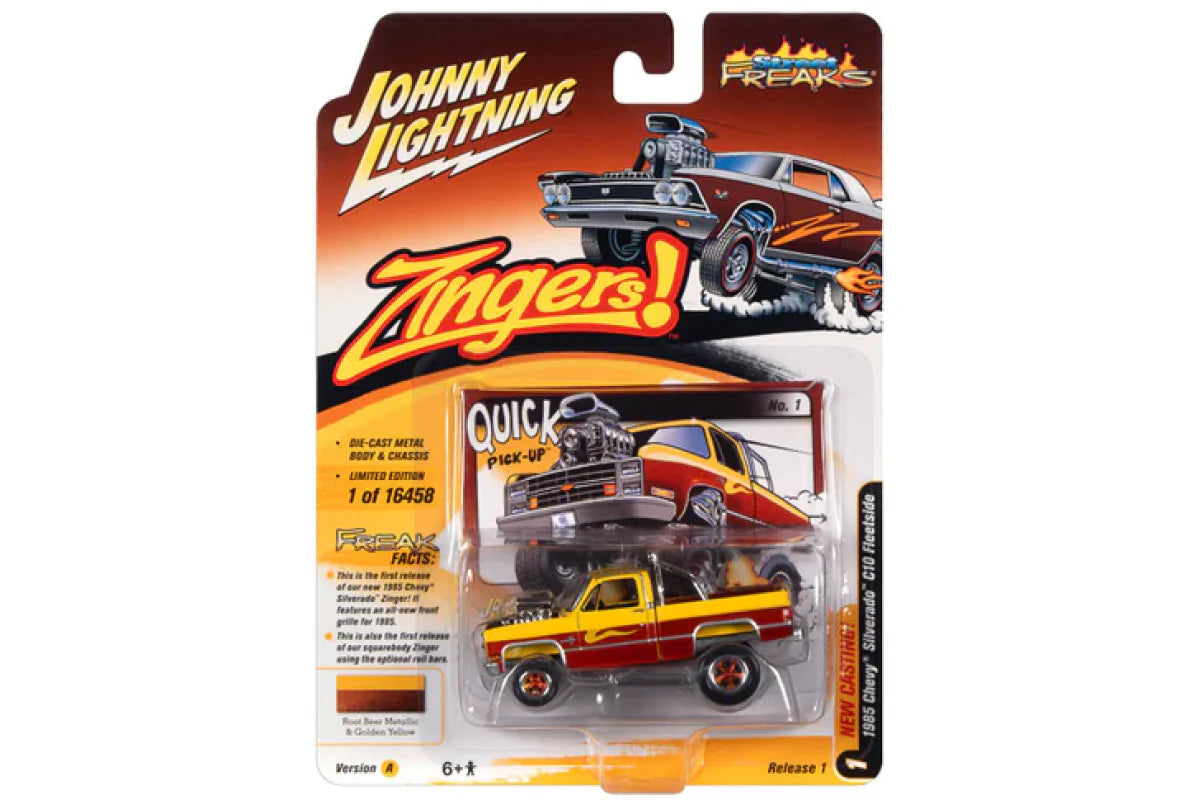 1985 Chevrolet Silverado Sunflower Yellow et Root Beer Metallic - Zinger - Johnny Lightning 1:64 - JLSF023-1A-1