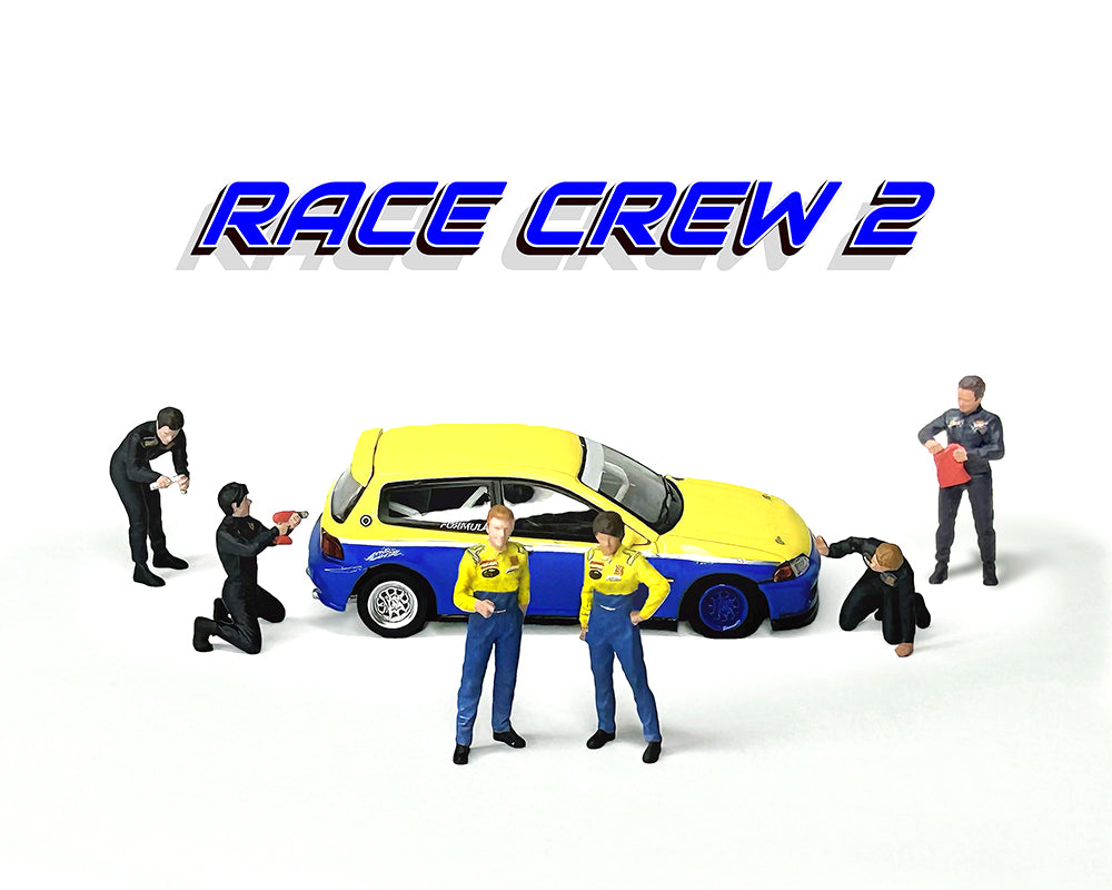 American Diorama 1:64 Race Crew II – Ensemble de 6 figurines – MiJo Exclusives – Édition limitée AD-2438MJ