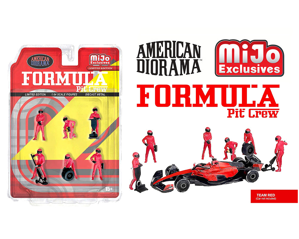 American Diorama 1:64 Formula Pit Crew – Team Red – MiJo Exclusives – AD-2443MJ