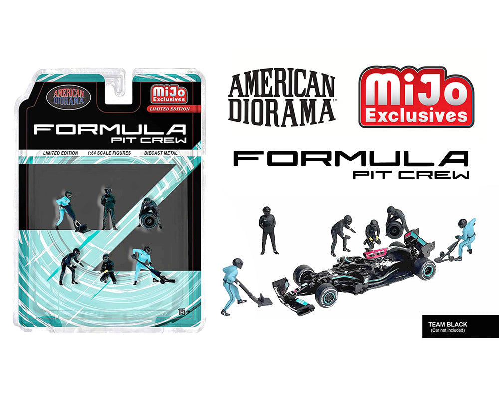 American Diorama 1:64 Formula Pit Crew – Team Black – MiJo Exclusives – AD-2444MJ