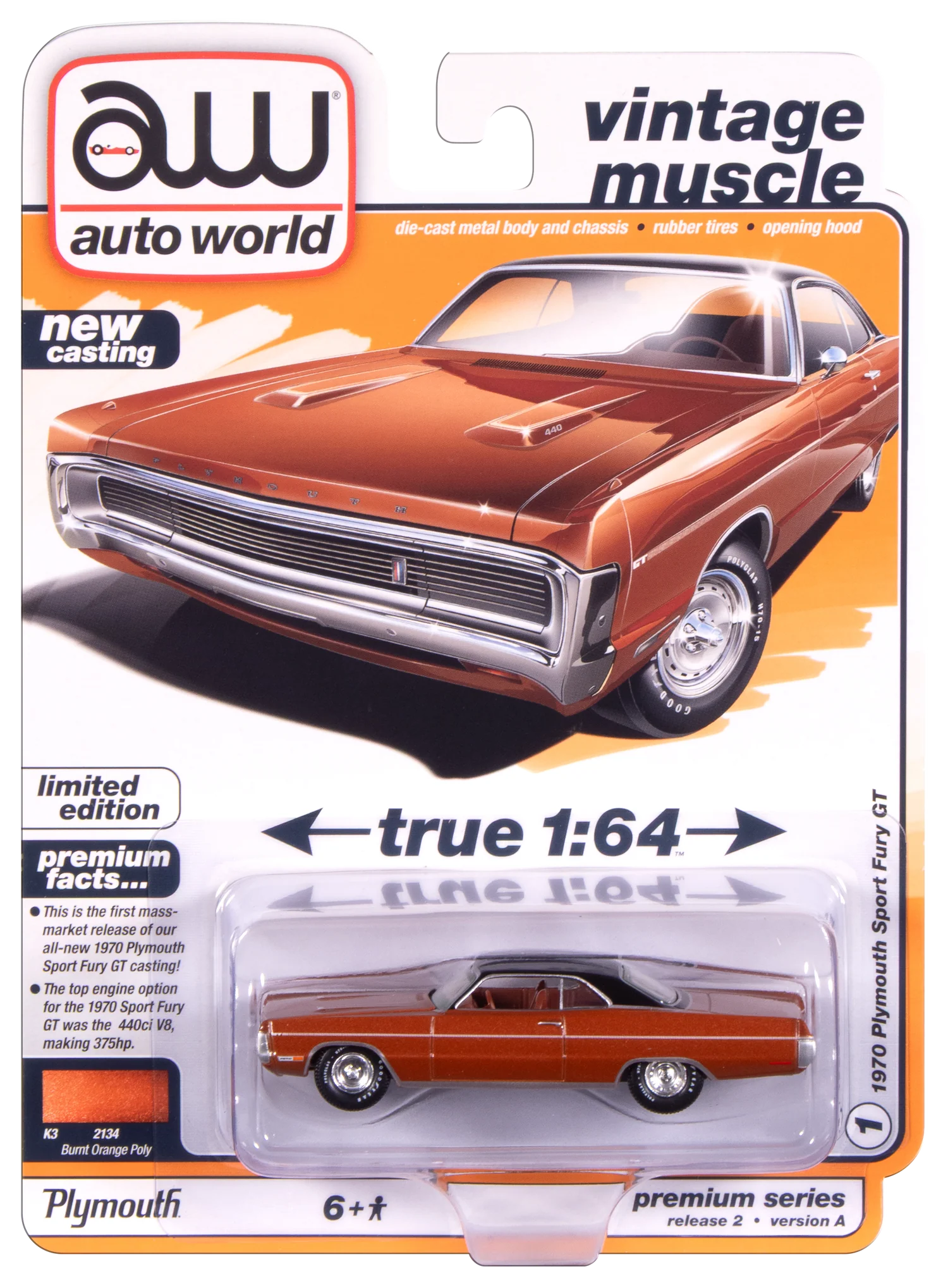 Auto World-1970 Plymouth Sport Fury (Burnt Orange Poly) (AWSP192-A)