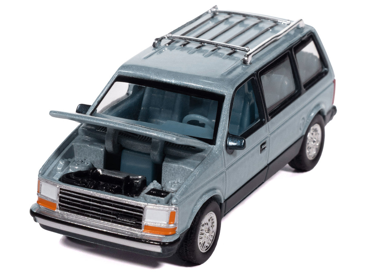 Auto World-1987 Plymouth Voyager in Ice Blue Poly and Twilight Blue Poly (AWSP197-A)