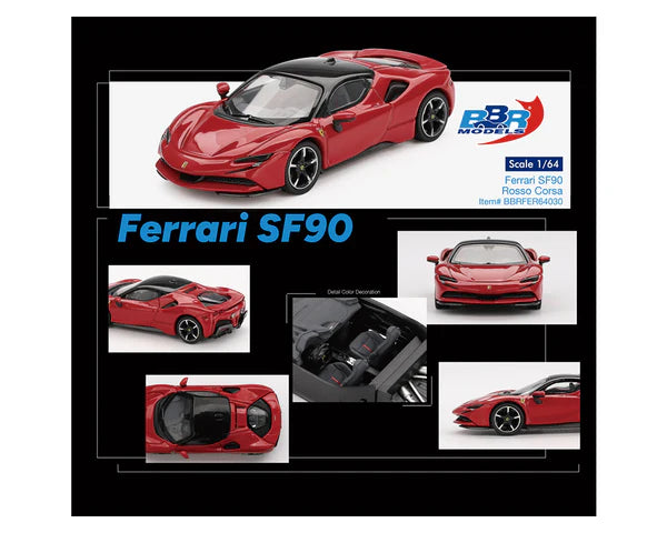 (PRE-ORDER 2025) BBR Model 1:64, Ferrari SF90 – Rosso Corsa – Limited Edition