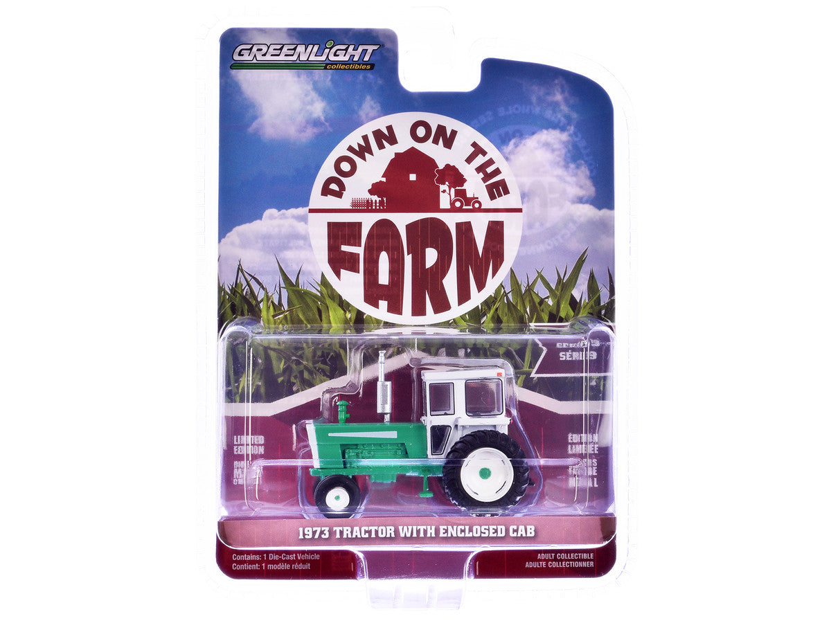 1973 Tractor with Closed Cab Green and White