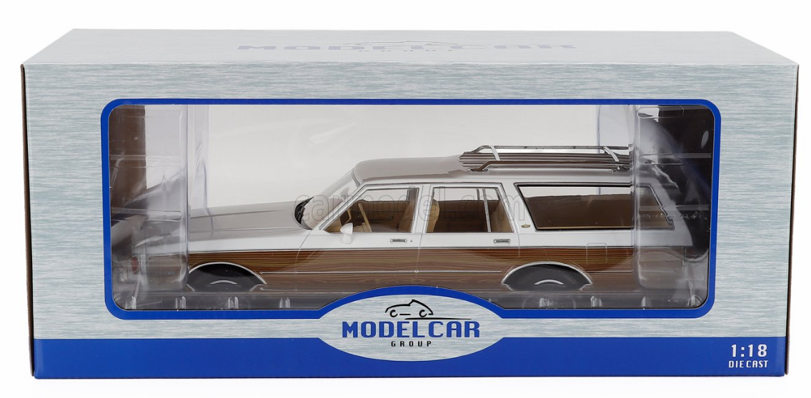 MCG 1/18"-Chevrolet Caprice Estate Wagon (blanc avec panneaux imitation bois)