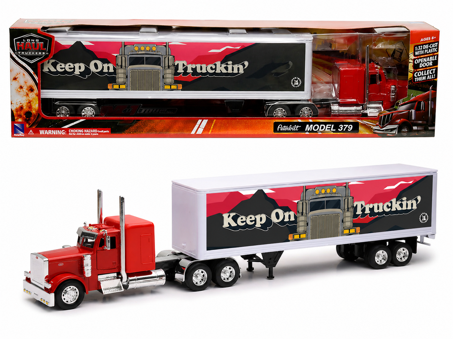 Kenworth Custom W900 avec remorque sèche-Rouge ``Keep on Trucking``