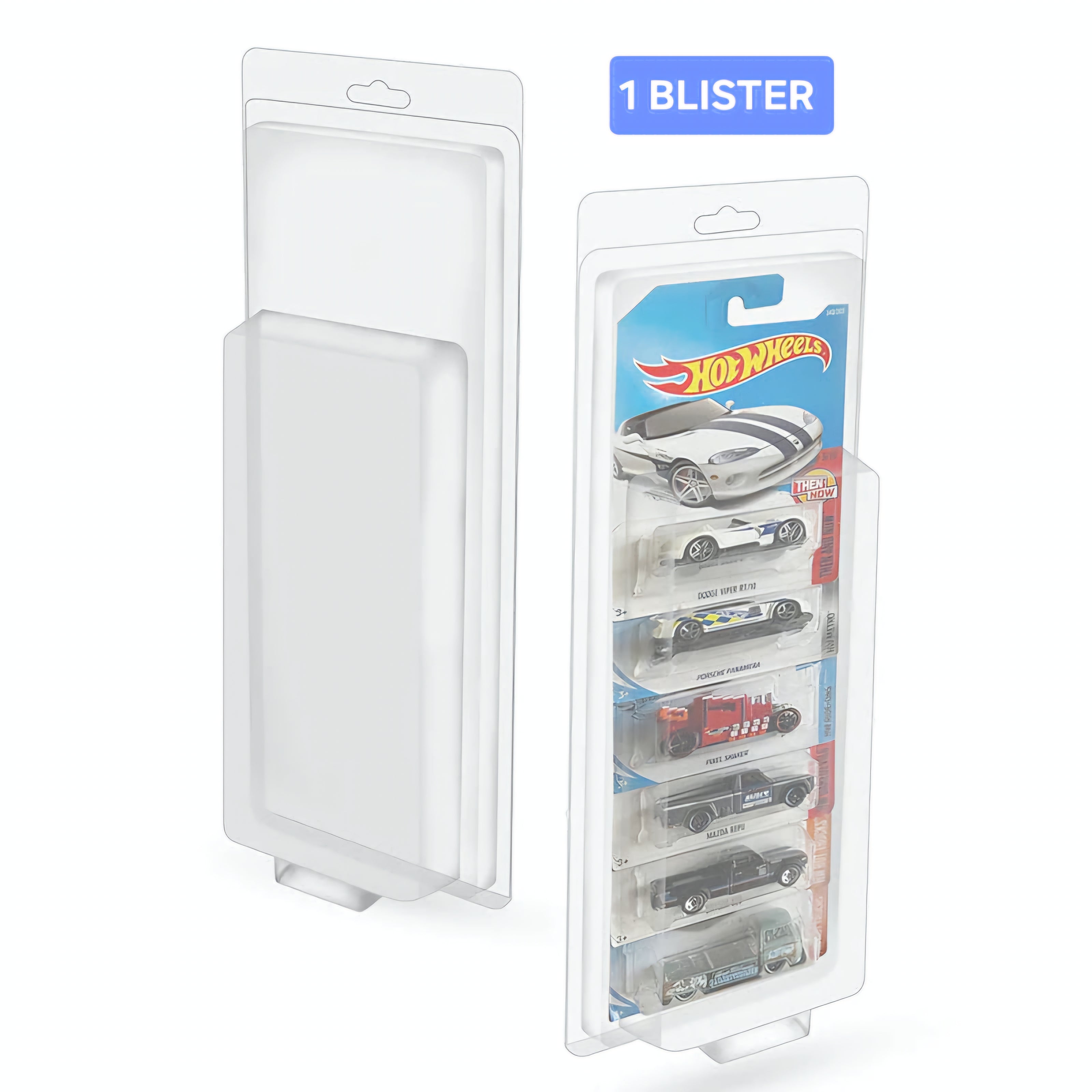 5 Cars Mainline Hot Wheels Blisters Protectors ( 1 Blister)