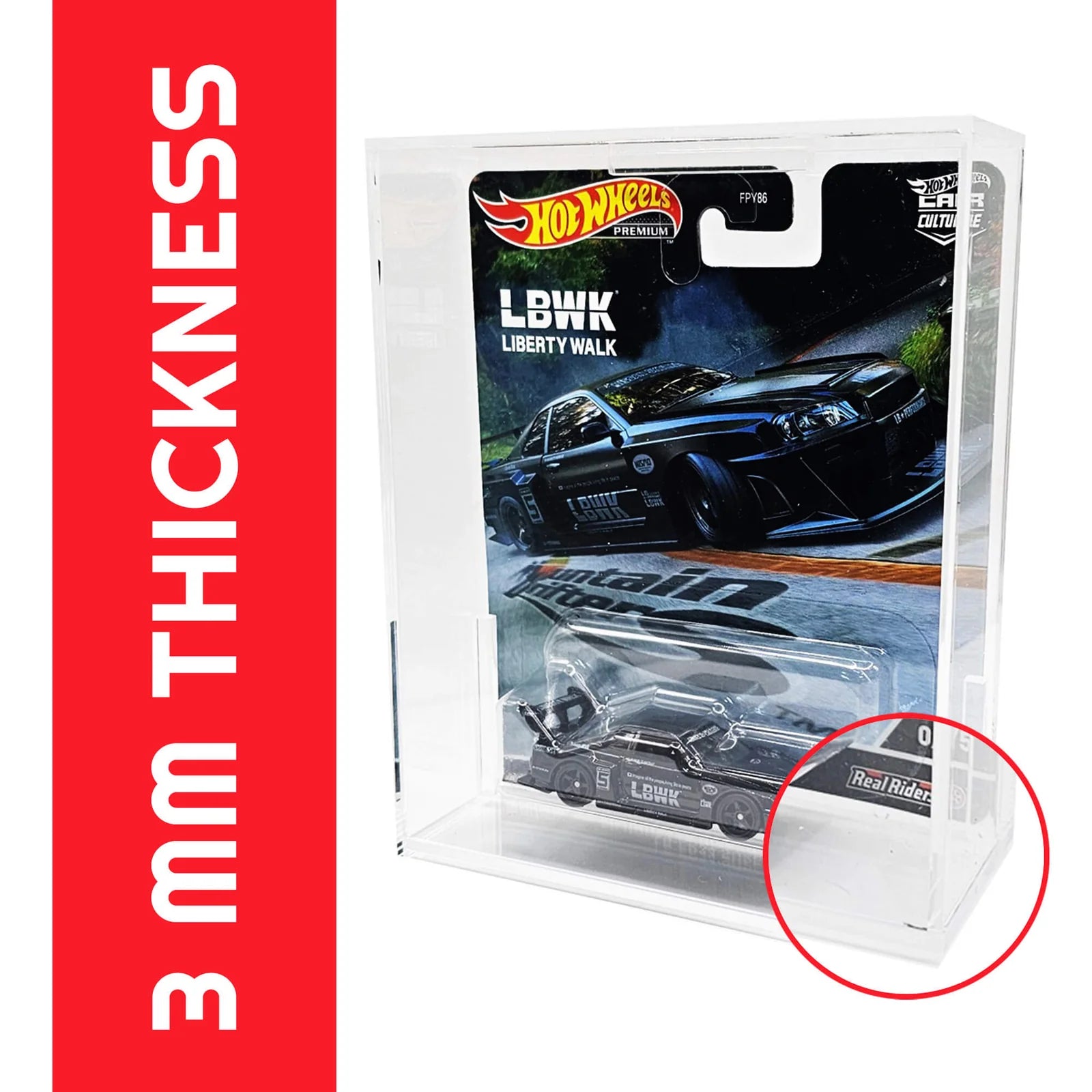 EVORETRO-Acrylic Protector Case for Hot Wheels Premium, Pack of 2