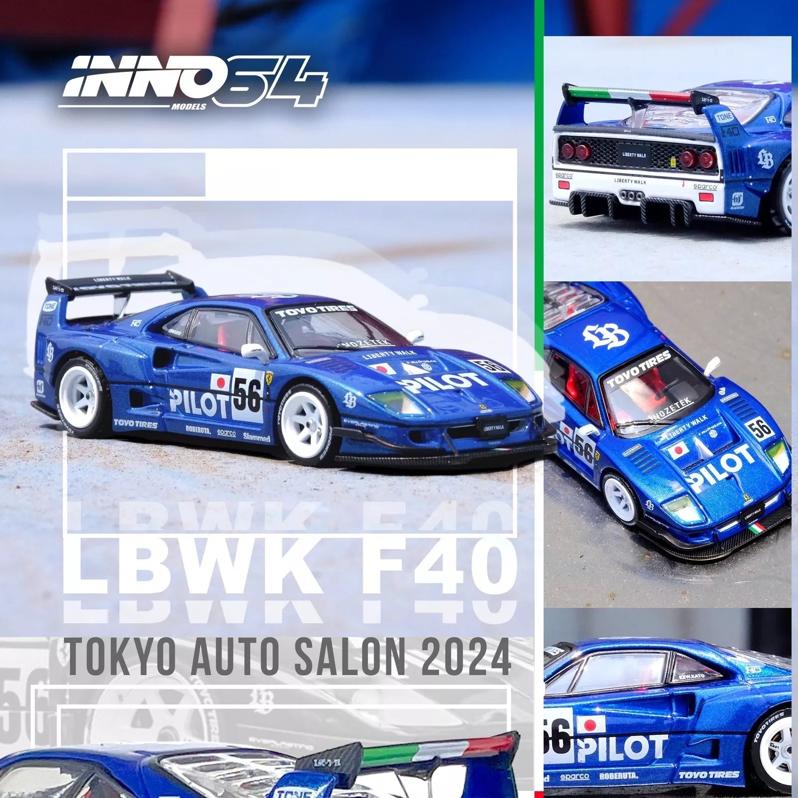 Ferrari F40 Liberty Walk - Tokyo Auto Salon 2024 (Blue)