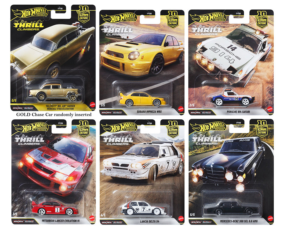 (PRE-ORDER 2026 Limit 1 per customer) Hot Wheels 1:64 Car Culture 10th Anniversary 2026 Q Case – Thrill Climbers 5 Assortment (FPY86-961Q-SEALED)