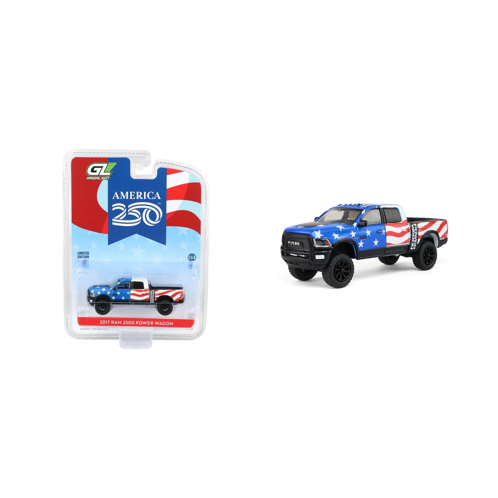 Ram 2500 Power Wagon 2017 America 250 Edition Anniversary Collection Series 18 GreenLight 1:64 – GL28180-B