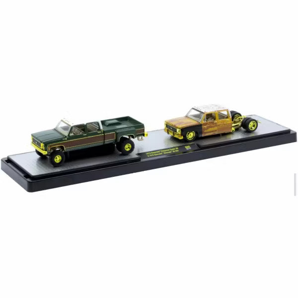 1973 Chevrolet Cheyenne Super 30 & 1975 Chevrolet Silverado 30 4x4 (M2 Machines-Auto-Haulers Release 90) 36000-90B