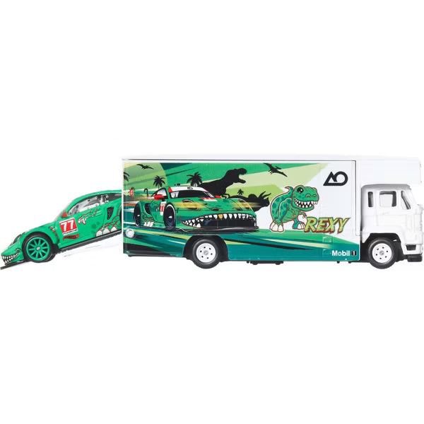 Hot Wheels Premium 1:64 Porsche 911 GT3 R 2023 « Rexy » avec camion de transport – Team Transport 2026