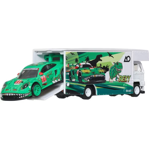 Hot Wheels Premium 1:64 Porsche 911 GT3 R 2023 « Rexy » avec camion de transport – Team Transport 2026