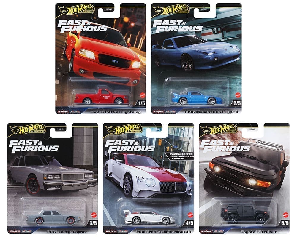 2021 Hot Wheels Premium 1:64 Retro Entertainment Set of 5