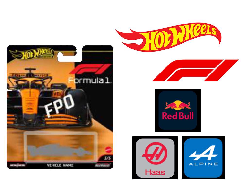 Hot Wheels 2025 Premium - Formula 1 Racing F - Red Bull, Alpine, Haas (Case of 8) HRV11-956F