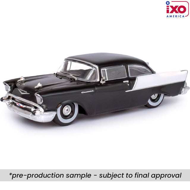(PRE-0RDER 2025) 1957 Chevrolet One-Fifty Sedan - Onyx Black and India Ivory (1:64)