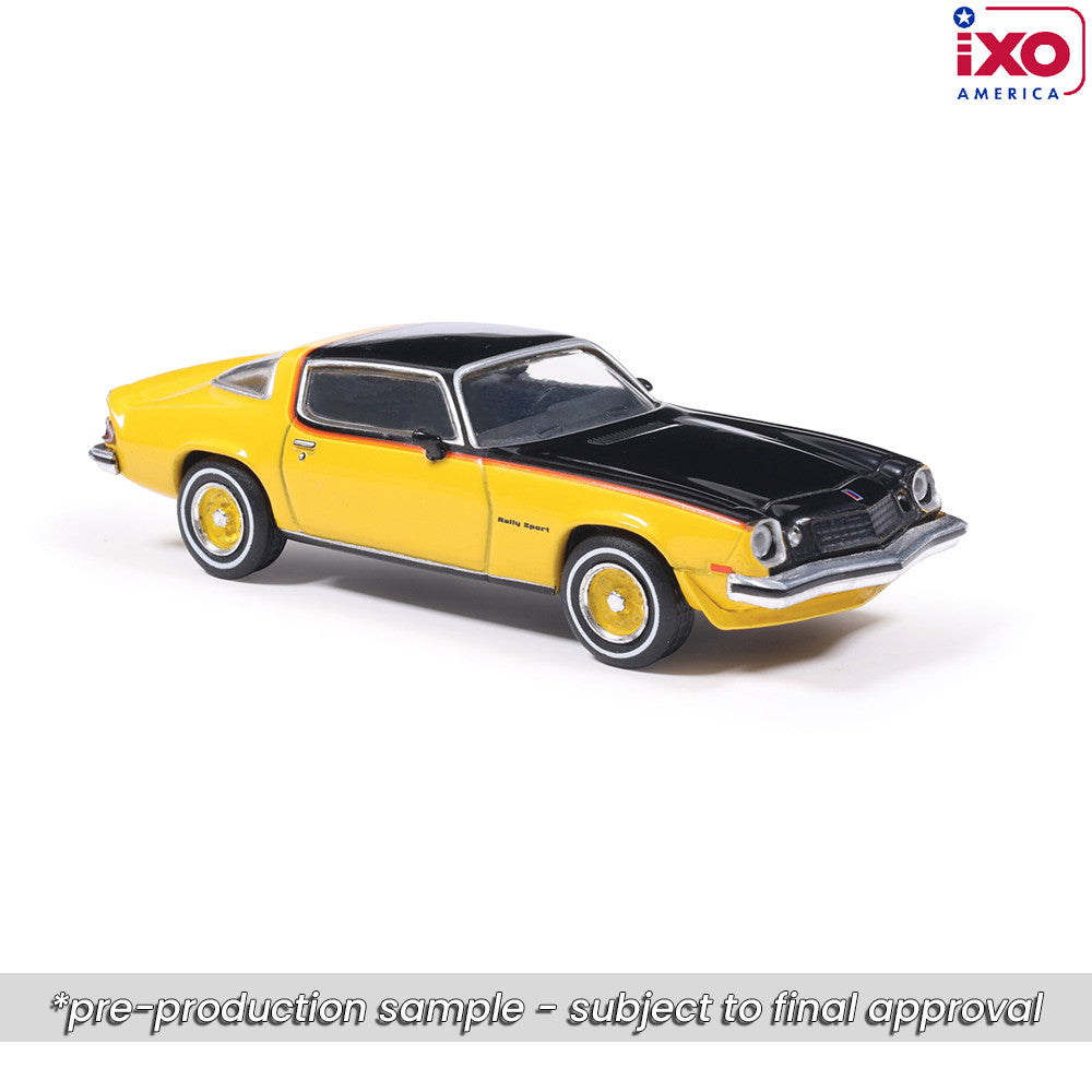 (PRE-0RDER 2025) 1976 Chevrolet Camaro Rally Sport - Bright Yellow and Black (1:64)