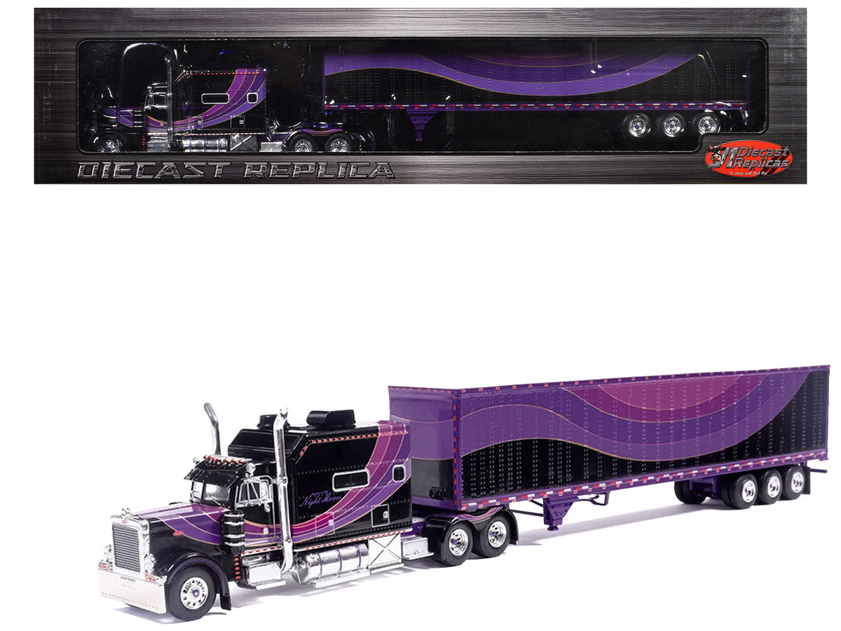 IXO America 1:64 Peterbilt 379 Night Moves avec remorque Dry Goods – J1 Diecast Exclusive – IAPR1026