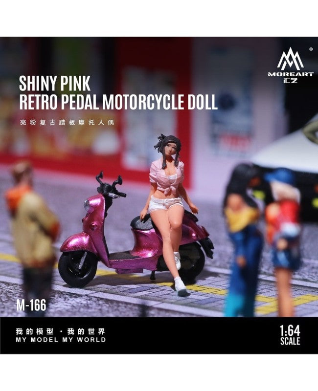 MoreArt 1/64 - Shiny Pink-Retro Motorcylce Girl - MO222166