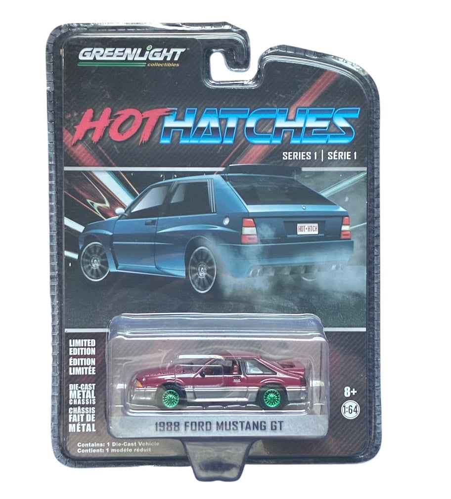 CHASE CAR – Ford Mustang GT 1988 – Hot Hatchers Series 1 – Green Machine – GreenLight 1:64 – GL47080-C-CHASE