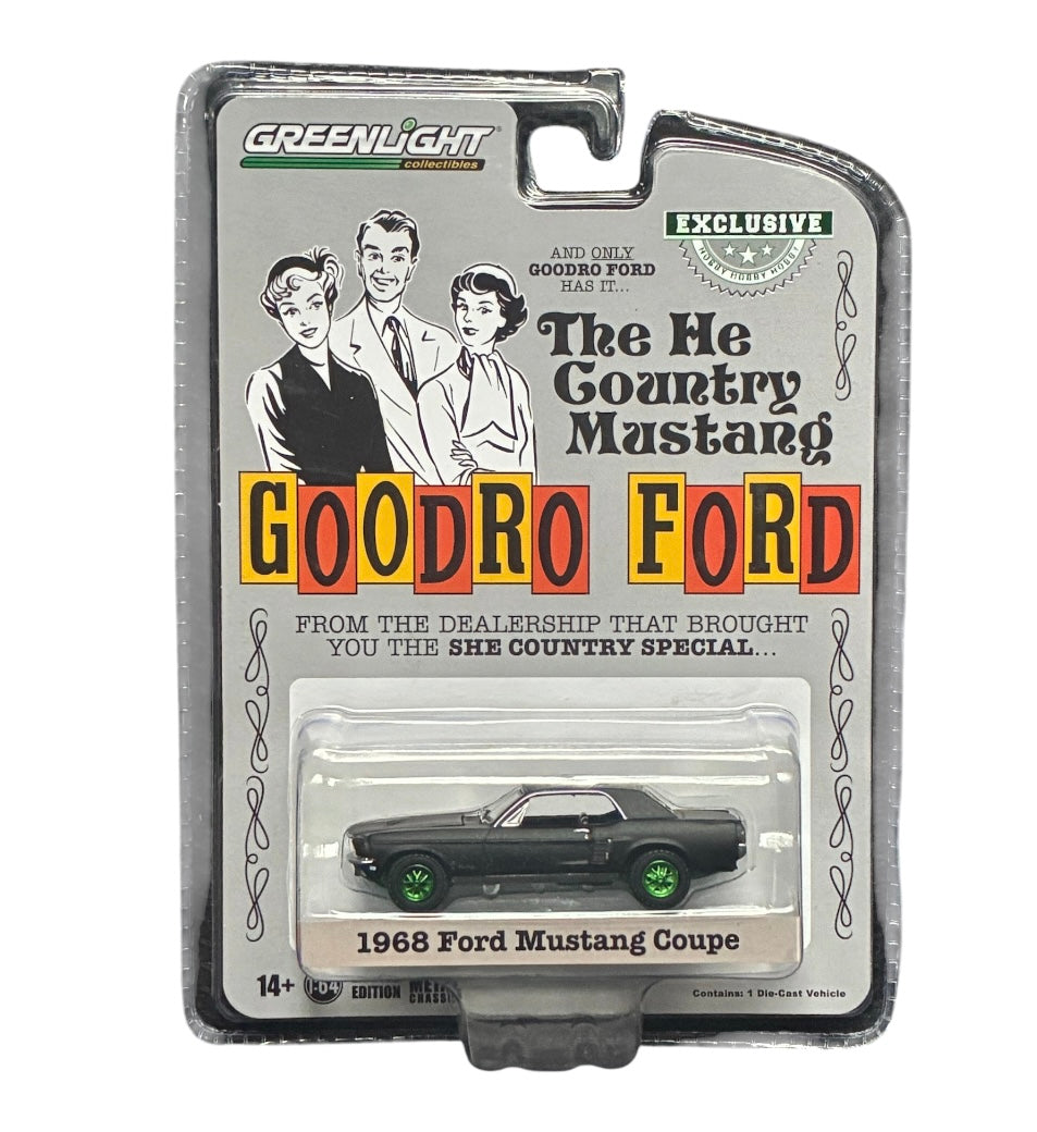 CHASE CAR – 1968 Ford Mustang Coupe – Doodro Ford Hobby Exclusive – GreenLight 1:64 – GL30352-CHASE