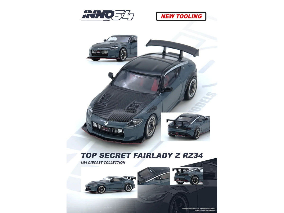 INNO64 1/64 - "Top Secret" Nissan Fairlady Z (RX34) Stealth Gray - IN64-Z34TS-SG