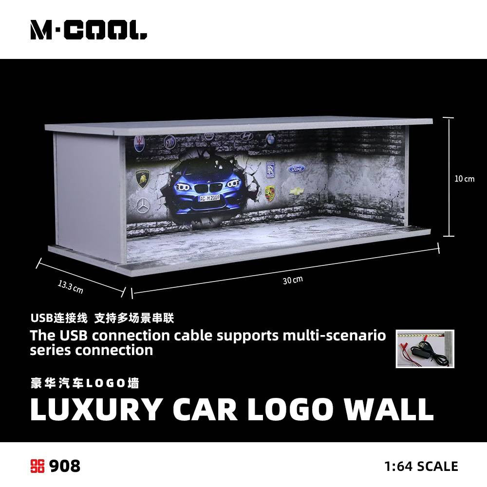 MoreArt 1/64- M-Cool 6-Car Garage Luxury Car Logo Wall Diorama MC914908