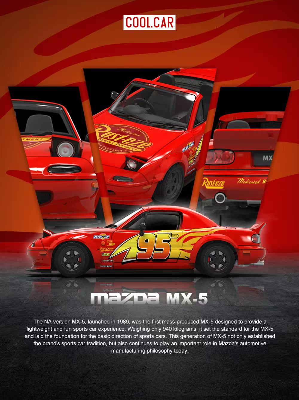 CoolCar 1:64-Mazda MX-5- Lightning McQueen CC646915