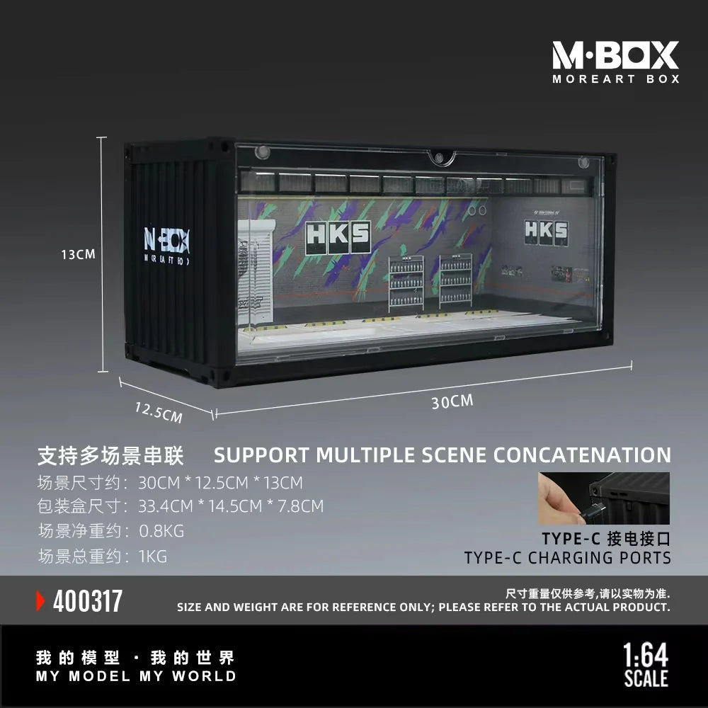 Scène de rangement conteneur HKS B avec arrière-plan – MBox 1:64 MB400317