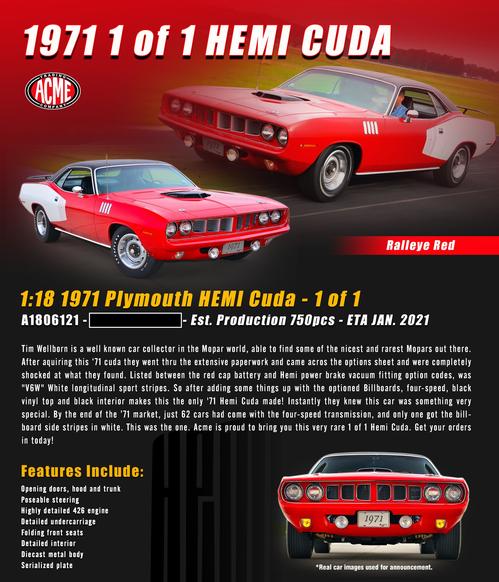 Plymouth Cuda 1971 "1 of 1"