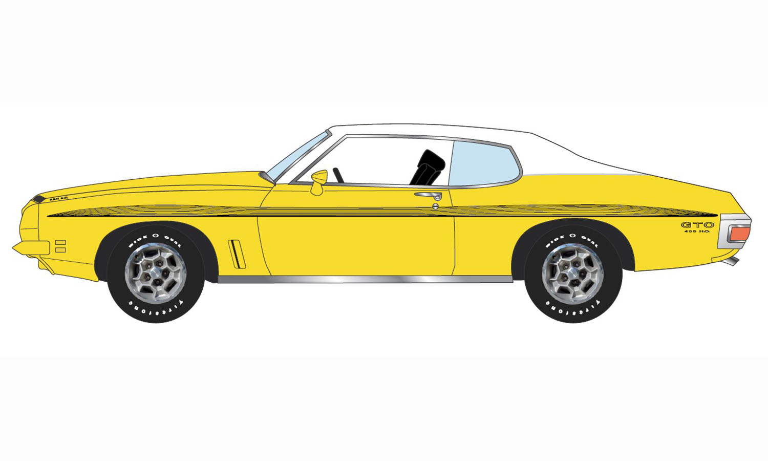 1972 PONTIAC GTO LE MANS VINYL TOP - (Monarch Yellow) - A1801227