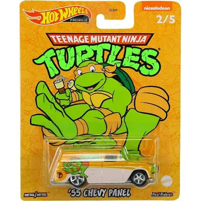 HOT WHEELS 2022, POP CULTURE, TMNT TEENAGE MUTANT NINJA TURTLES, 2/5, 55 Chevy Michelangelo, (HCN88)
