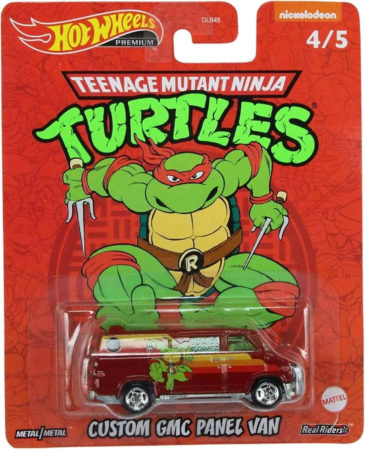 HOT WHEELS 2022, POP CULTURE, TMNT TEENAGE MUTANT NINJA TURTLES, 4/5, Custom GMC Panel Van Raphael Red (HCN90)
