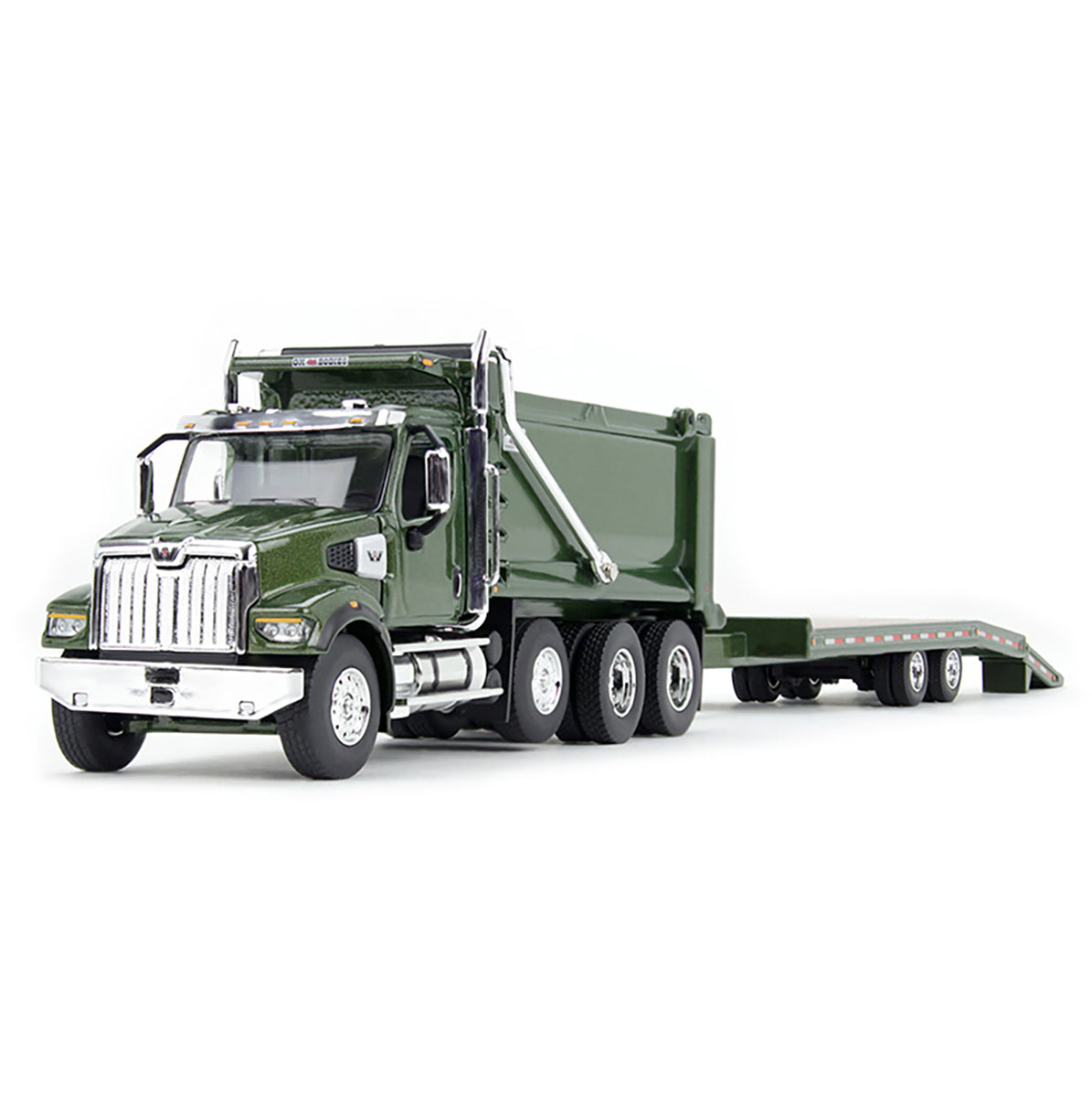 1/64 Metallic Green Western Star 49X with Ox Bodies Dump 1/64 Metallic Green Western Star 49X with Ox Bodies Dump